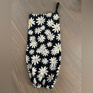 Floral Black and White grocery bag hanging dispenser